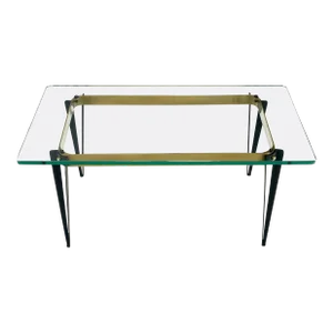 Petit Fontana Arte Mid-Century Modern Brass & Glass Rectangle Coffee Table