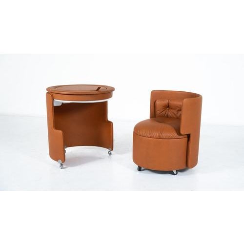 Dilly Daily Vanity in Brown Leather attributed to Luigi Massoni for Poltrona Frau, 1968 For Sale - Image 12 of 18