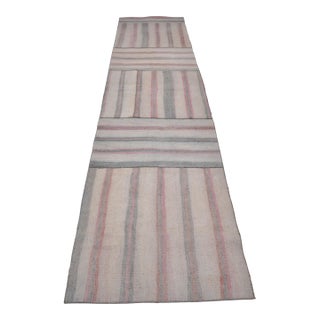 Vintage Organic Handwoven Vintage Runner For Sale