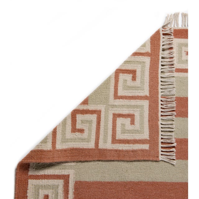 Part & Parcel Goods Wool Stripe Rug, 10' x 14', Celadon, Topaz and Eggshell For Sale - Image 4 of 5