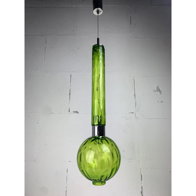 Large Mid-Century Green Glass Tube Pendant from Staff Leuchten, 1960s-1970s For Sale - Image 10 of 15