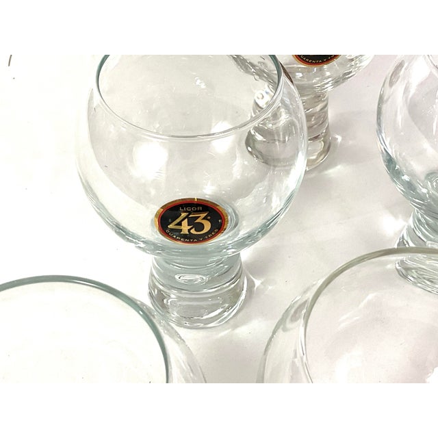 Glass Late 20th Century Licor 43 Cuarenta Y Tres-Set of Six Cocktail Glasses With Bubble Stems - Set of 6 For Sale - Image 7 of 7