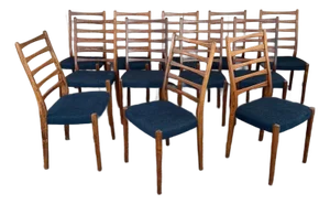 1960s Set of Twelve Rosewood Ladder-Back Dining Chairs by Svegards Markaryd