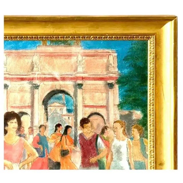 Parisian Street Pastel Painting “Arc De Triomphe, Paris” by Andrè Vignoles For Sale - Image 4 of 10