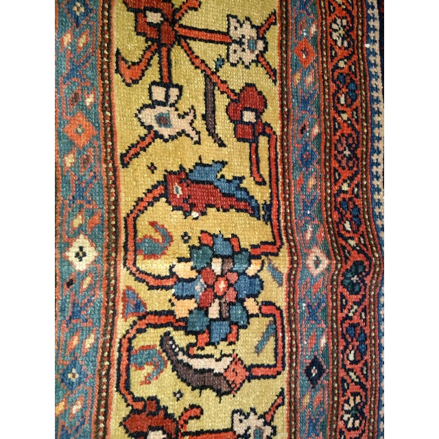 Antique Persian Malayer Gallery Rug, Hand-Knotted Wool, Paisley Pattern, 6x11, Navy & Saffron Yellow For Sale - Image 4 of 18