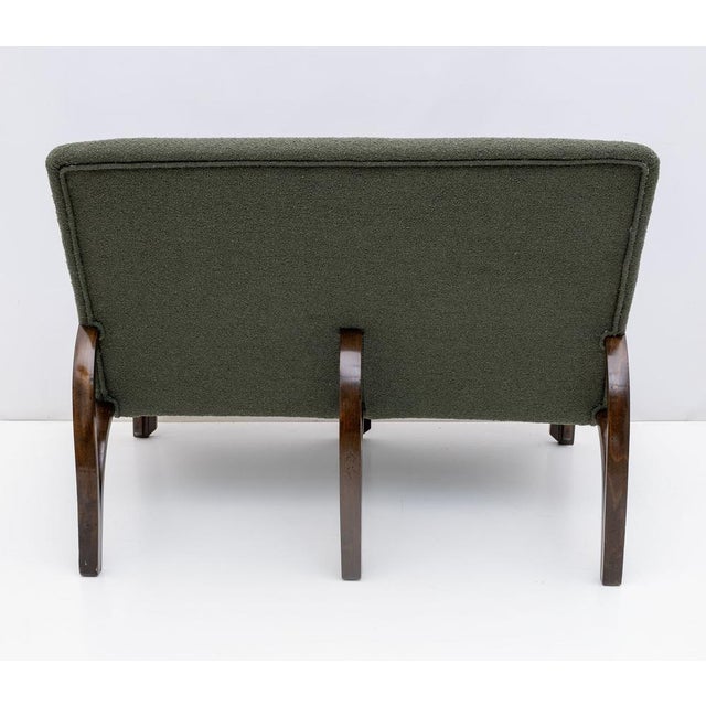 Art Deco Italian Green Boucle Armchairs and Small Sofa, 1930s, Set of 3 For Sale - Image 6 of 18