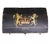 Striking 1851 painted dome-top trunk, featuring bold hand-painted heraldic decoration throughout. The lid is adorned with...