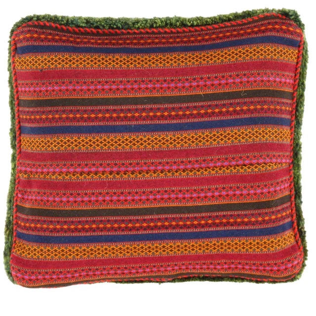 This Gabbeh pillow is made of high-quality LAMBS WOOL The piece was crafted with good workmanship. Gabbeh rugs are made by...