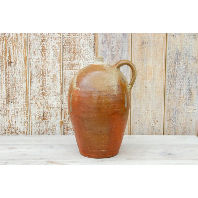 French Terracotta Burnished Clay Wine Jug For Sale - Image 3 of 8