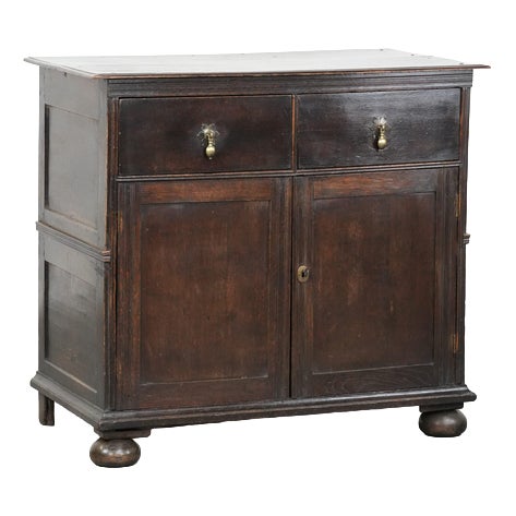 Antique English Two-Door Cabinet, 1700s For Sale