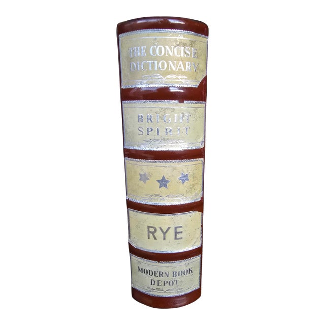 Vintage Ceramic Concise Dictionary Book Decanter For Sale