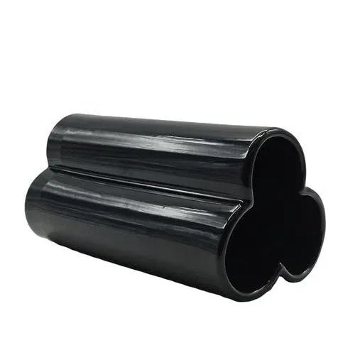 1970s Vintage Three Leaf Vase in Black Ceramic, 1970s For Sale - Image 5 of 7