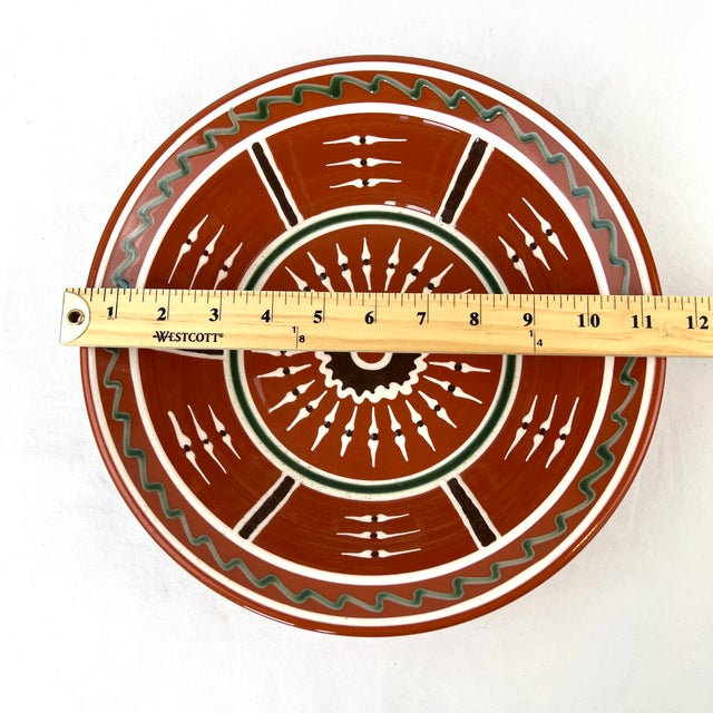 Ceramic 1996 Vintage Hand Thrown H & E Pugh Redware Bowl Signed Southwestern Style Art Pottery For Sale - Image 7 of 9