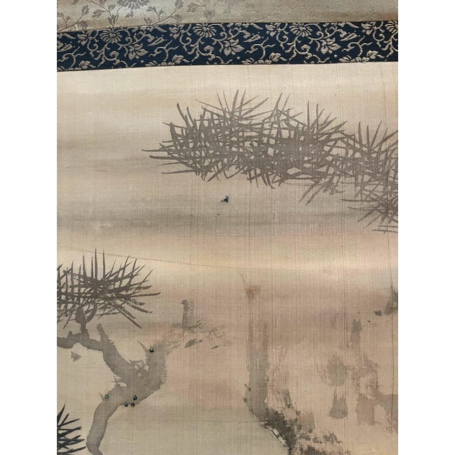 19th Century Japanese Silk Scroll by Haruki Nanmei Edo Period For Sale - Image 10 of 12