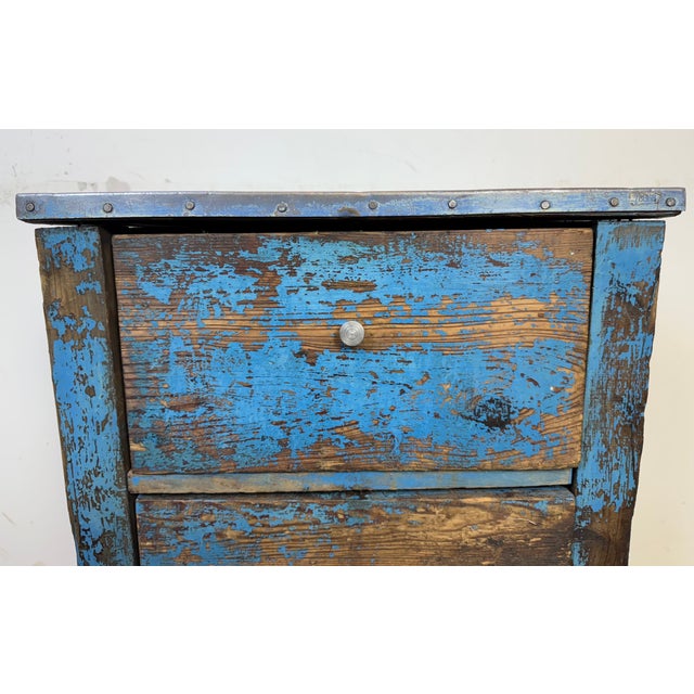 Blue Industrial Blue Wood Chest of Drawers, 1950s For Sale - Image 8 of 18