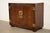 Mid-Century Modern Henredon Mid-Century Hollywood Regency Campaign Oak and Brass Buffet Server or Bar Cabinet For Sale - Image 3 of 17