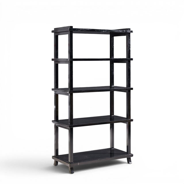 Baker Black Lacquered Etagere Shelves - Pair For Sale In Chicago - Image 6 of 9