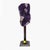 Amethyst Crystal Cluster on Metal Stand (Uruguay #H0375) Video available upon request Deep natural color. Polished edge....