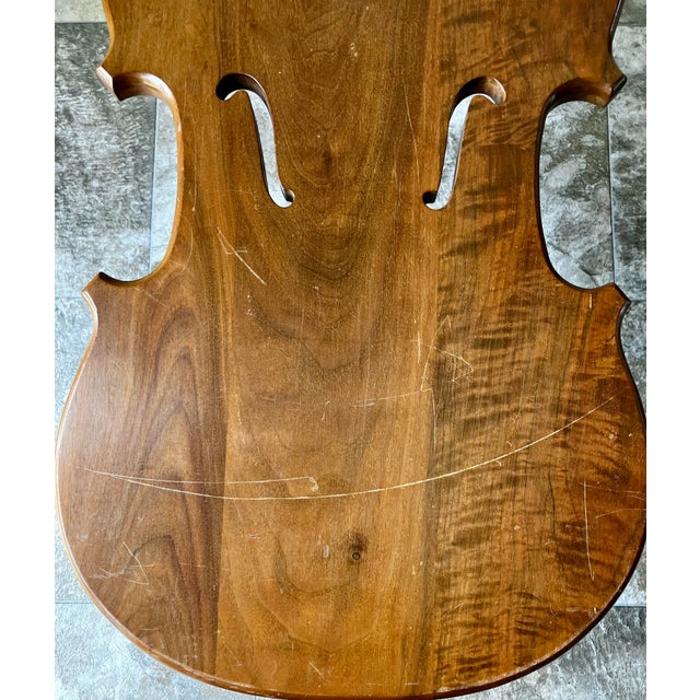 Vintage 1976 Amana Furniture Solid Walnut Violin-Shaped Hearth Bench / Footstool For Sale - Image 9 of 18