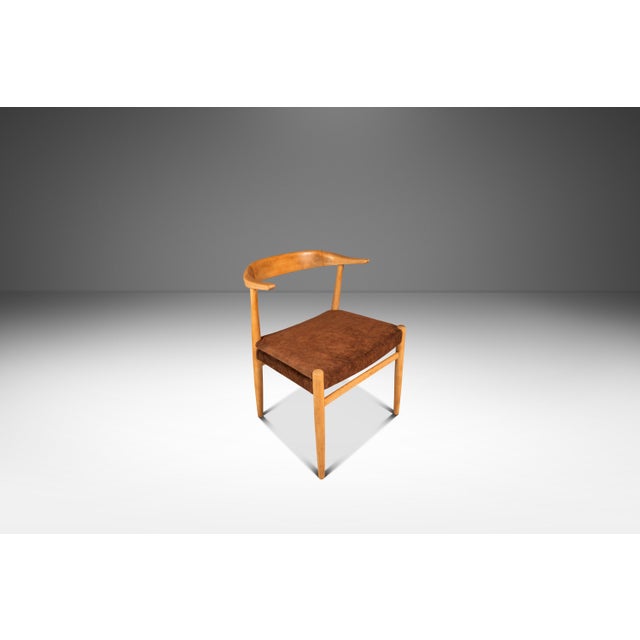 Set of Two (2) Rare Mid-Century Scandinavian Modern "Horn" Accent Armchairs in Beech & Suede Attributed to Folke Ohllson for Dux, Sweden, C. 1950s For Sale In Orlando - Image 6 of 18