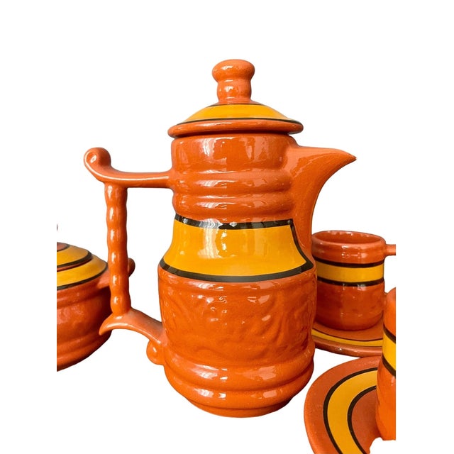 Vintage Spanish Pottery Tea Coffee Set, Signed Carla Rd, Terracotta Redware, 15-Piece For Sale - Image 4 of 10