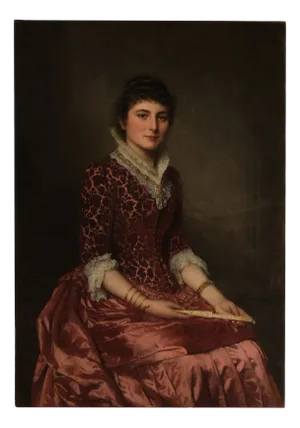 Henricus Johannes Sinkel, Dame mit Fächer, Oil on Canvas