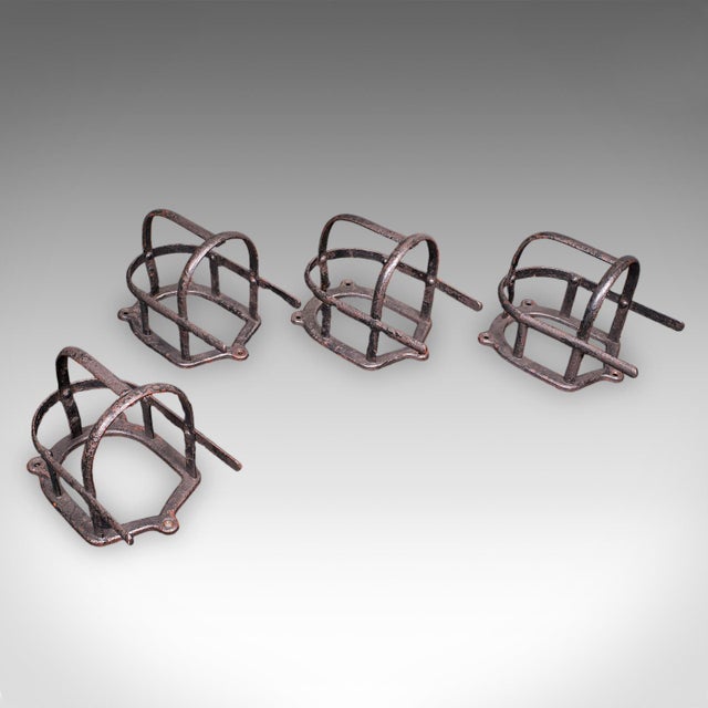 Set of 4 Antique Crop Hanging Racks, English, Iron, Hooks, Equestrian, Victorian For Sale - Image 11 of 12