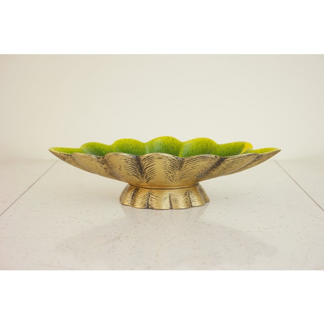 Metal 1960s Vintage Mid-Century Modern Decorative Ceramic Dish For Sale - Image 7 of 8