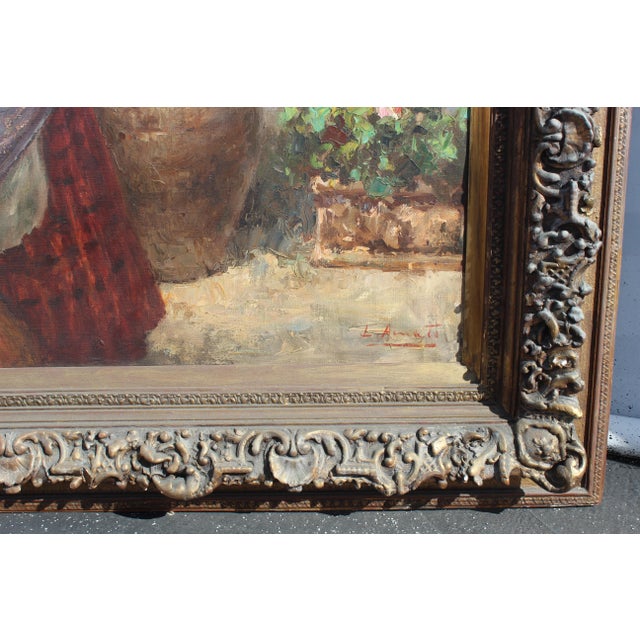 Late 19th Century Monumental 6 Foot Wide Italian 19th Century Painting by Luigi Amato For Sale - Image 5 of 8