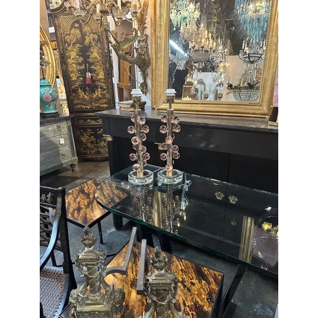 Modern Murano Pink Ball Lamps For Sale - Image 3 of 5