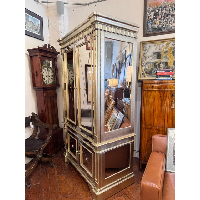 Neiman Marcus Amelie Mirrored Two Piece Armoire Chairish