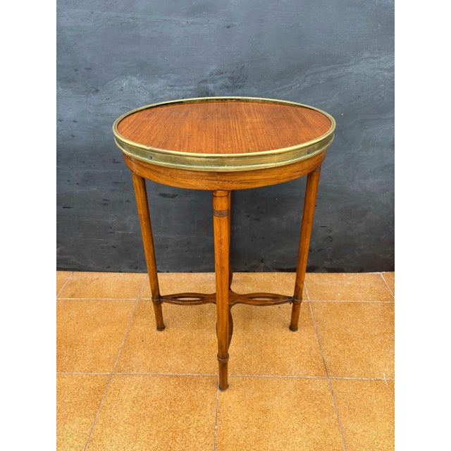 1930s French Louis XVI Style Gueridon Table with Brass Gallery, 1930s For Sale - Image 5 of 10