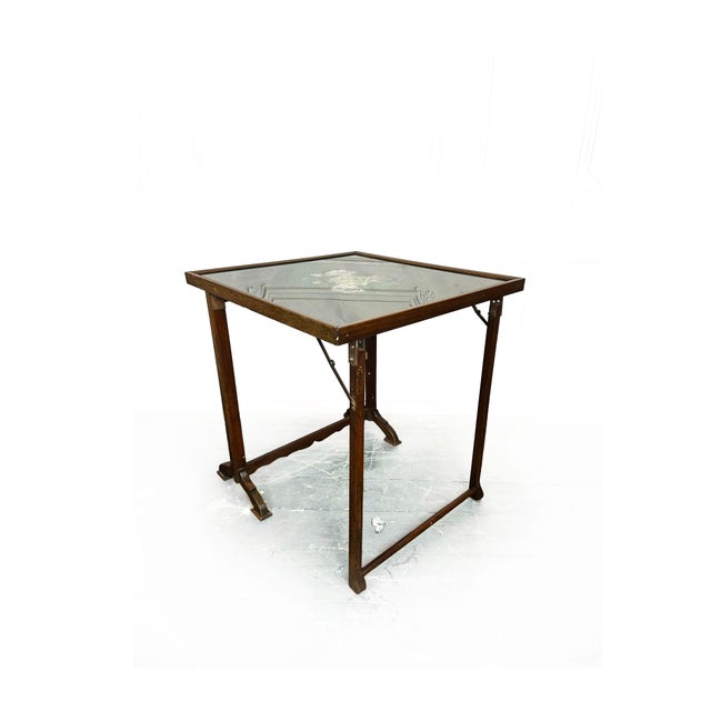 Wood Antique Victorian Metamorphic Mahogany Fire Screen Table with Hand Painted Floral, 1890s For Sale - Image 7 of 11