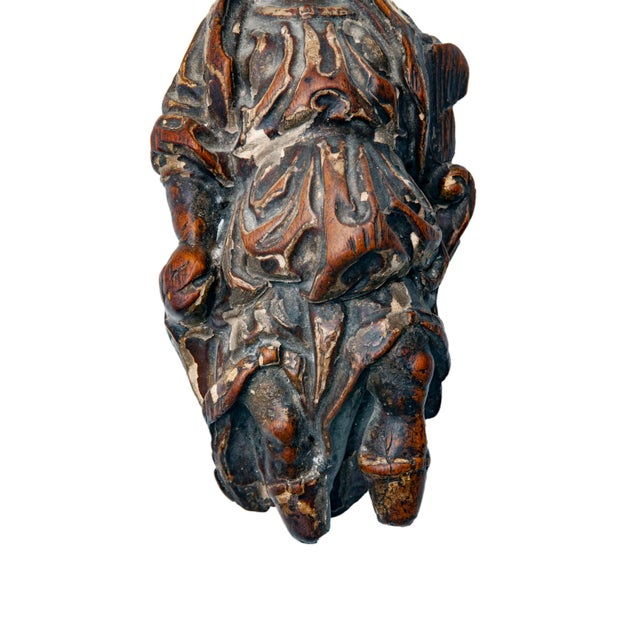 Antique Carved Wooden Female Sculpture For Sale - Image 4 of 10
