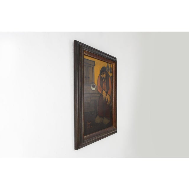 1940s Robert Deman, Solitary Man, 1940s, Oil on Canvas, Framed For Sale - Image 5 of 11
