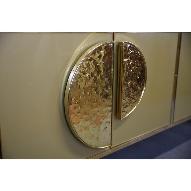 Italian Birch Sideboard with Gold Murano Glass and Brass Handles from Justfurnituress SRL For Sale - Image 16 of 18