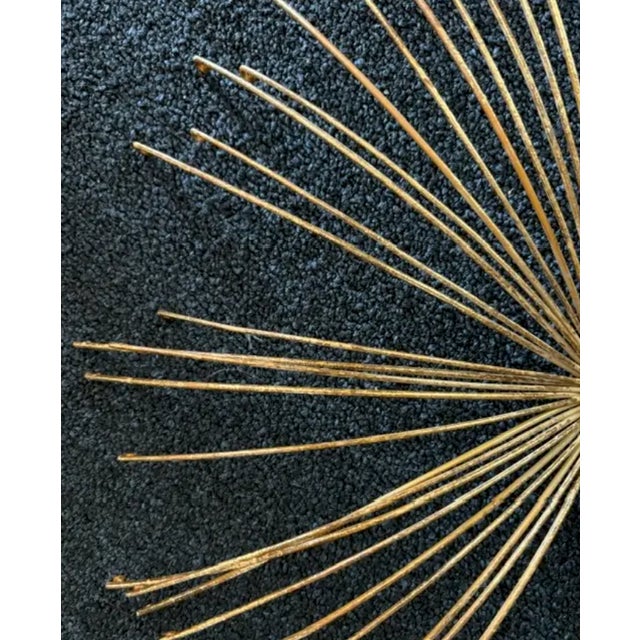 Mid-Century Modern Mid Century Brass Sunburst Wall Sculpture For Sale - Image 3 of 6