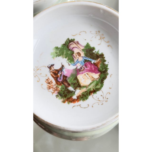 Mid 20th Century Intage Japanese & European Porcelain Tabletop Set – Floral Rococo Coasters, Tea Bag Holders & Ashtray” For Sale - Image 5 of 17