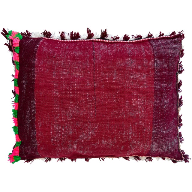 Textile Mid 20th Century Moroccan Diamond Pillow For Sale - Image 7 of 8