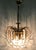 Gold-Plated Metal Lead Crystal Ball Three-Light Chandelier, 1970s For Sale - Image 9 of 11
