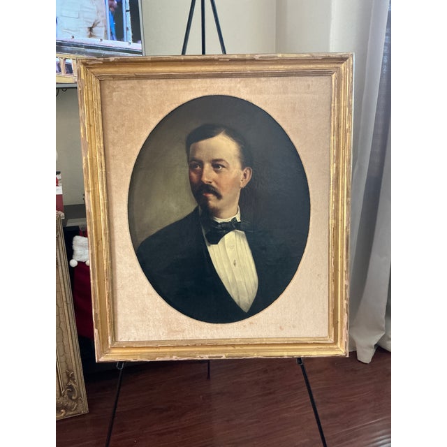 Mid 19th Century Oil on Canvas Portrait of Ralph LeFevre by CL Lewin ( Circa 1860's ) For Sale - Image 5 of 5