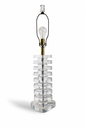 1970s Multi Stacked Lucite Table Lamp