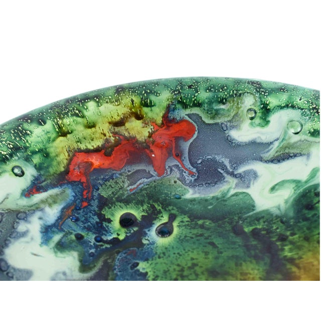 Mid 20th Century Abstract Fused Nahariya Art Glass Platter Centerpiece Bowl by Andreas Meyer For Sale - Image 11 of 14