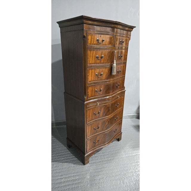 Mahogany Chest on Chest of Drawers, 1920s For Sale - Image 4 of 14