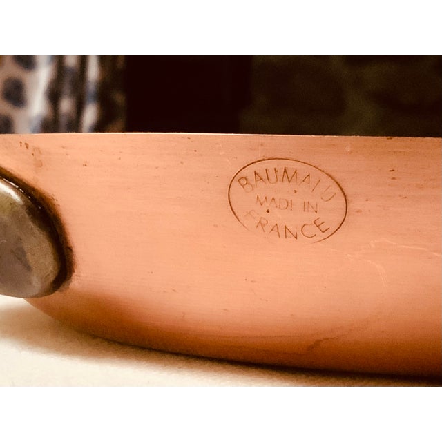 Metal 1970s Baumalu French Tinned Copper Sauté Frying Skillet Pan, Tin Lined, Cast Iron Handle, Made in France, 8" For Sale - Image 7 of 10