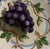 Realism Vintage Bella Casa by Ganz Trompe L’Oeil Blue and White Plaid 3d Fruit Grapes Plate For Sale - Image 3 of 6
