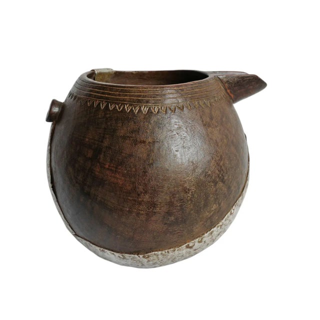 Wood Vintage African Rustic Tribal Village Pitcher For Sale - Image 7 of 7