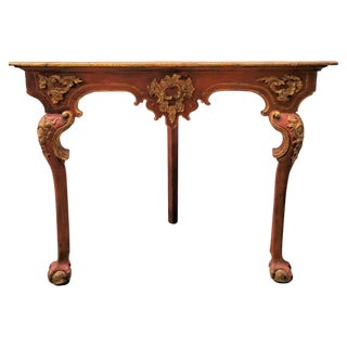18th Century Baroque Corner Console in Polychrome in Red, Andalusia For Sale