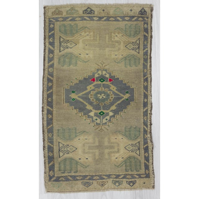 1960s Turkish Mini Washed Out Rug For Sale - Image 4 of 4