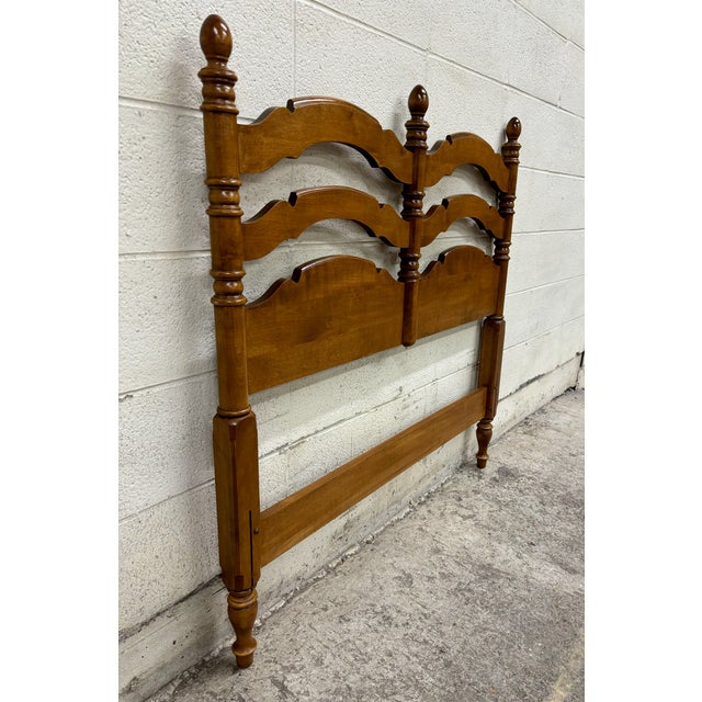 Vintage Ethan Allen Heirloom Nutmeg Maple Twin Size Colonial Style Headboard For Sale - Image 10 of 10